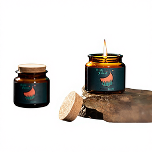 <span class=keywords><strong>เทียน</strong></span>หอมถั่วเหลืองกลิ่นหมอกป่าในฝัน บรรจุในขวดแก้วสีชา พร้อมฝาไม้ก๊อก ของตกแต่งบ้าน กลิ่นหอมผ่อนคลาย เหมาะสำหรับเป็นของขวัญ - Product Image 1