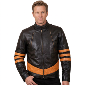Nouvelle arrivée, veste en cuir matelassée pour homme, durable, pour l'hiver, avec poches avant, fermeture éclair, style décontracté, veste en cuir véritable - Product Image 4