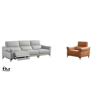 Penjualan laris sofa malas elektrik kulit berkualitas Dekorasi Jerman sofa kursi malas kain 3 tempat duduk