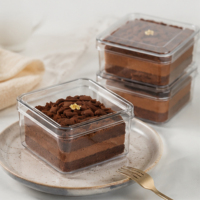 Boîte à gâteau carrée jetable transparente en PS avec couvercle, emballage alimentaire en plastique de qualité alimentaire, boîte cadeau personnalisable