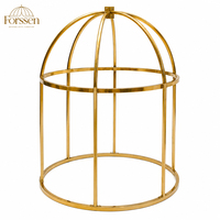 Support de gâteau de mariage rond en acier inoxydable doré de luxe, présentoir à champagne en forme de dôme pour la décoration d'événements de mariage et d'hôtels