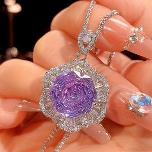 Wholesale Trendy Eco-friendly Copper 6-12mm Violet Zircon Floral <b>Earrings</b> Set Wholesale Fashion Jewelry <b>Earrings</b> for Women - Product Image 4