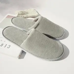 Hot Sale Customized Logo Closed Toe White Hotel Home Disposable Slippers