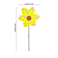 Molino de Viento Decorativo de Girasol con Puntos de Colores, Resistente a la Intemperie, de Plástico, Venta al por Mayor, Bajo MOQ, Directo de Fábrica, Estaca Decorativa Grande de 28 Pulgadas