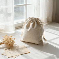 Sac à poussière en coton lin réutilisable écologique fait à la main avec logo personnalisé