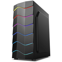 Boîtier d'ordinateur de jeu Hongyi Table Vertical SPCC HD Audio ARGB Light Panel Micro ATX /ATX avec ventilateur RGB