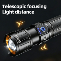 Lampe torche rechargeable super lumineuse à zoom, en alliage d'aluminium, faisceau laser longue portée, lampe de poche de qualité supérieure pour le camping en plein air