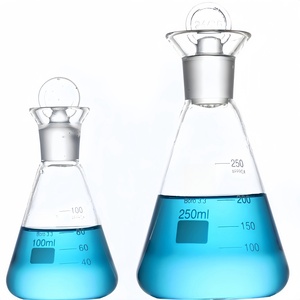 Phòng thí nghiệm Boro 3.3 <span class=keywords><strong>Borosilicate</strong></span> <span class=keywords><strong>Glass</strong></span> hình nón Flask 250ml 500ml 1000ml Công suất tam giác hình nón tiêu chuẩn Stopper iốt số - Product Image 1