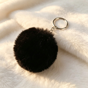 Llavero de pompón de peluche colorido, colgante de moda para bolso y cartera para niñas - Product Image 2
