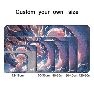 Custom Pattern Large Extended Mousepad Anime Girl Eastern Dragon <b>Gaming</b> Mouse Pad with Natural Rubber Base for Office Laptop - Product Image 2