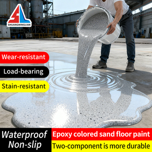 <span class=keywords><strong>Peinture</strong></span> pour <span class=keywords><strong>sol</strong></span> de <span class=keywords><strong>garage</strong></span> et allée auto-nivelante à effet marbre brillant SL-DLS en époxy avec sable coloré - Product Image 3