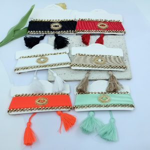 Bracciale in pelle da donna con chiusura magnetica facile da indossare perline in acciaio inossidabile di forma piatta da 6mm per feste o per uso Casual - Product Image 2