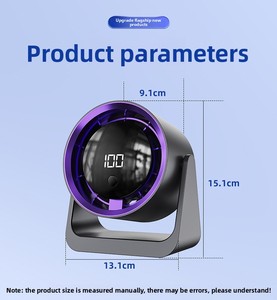 Quạt để bàn di động nhỏ gọn, 5 tốc độ, hẹn giờ, sạc lại được, tiếng ồn thấp, 1800mah, kiểu dáng Tubo, dùng cho văn phòng - Product Image 6