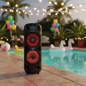 Enceinte de fête extérieure multifonctionnelle avec subwoofer, micro sans fil 5.0, LED RGB, 60W, micro intégré, contrôle par application, télécommande, carte TF - Product Image 1