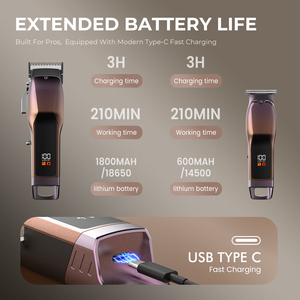 Máy cắt tóc chuyên nghiệp PRITECH, động cơ mạnh mẽ, sạc điện, mẫu mới, bộ dụng cụ cắt tóc tốt nhất dành cho thợ cắt tóc - Product Image 4