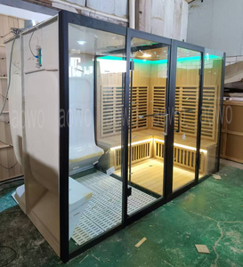 Sauna infrarouge sec et hammam pour 6 personnes en <span class=keywords><strong>bois</strong></span> de pruche, cabine de sauna pour usage domestique - Product Image 6
