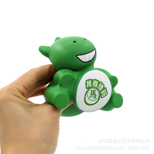 Green Cartoon Hippo PU Foam Desk Decor Slow <b>Rebound</b> Stress Toy For Office And Home Use - Product Image 3