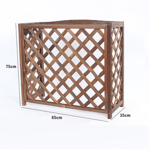 Cubierta decorativa para radiador de jardín carbonizada de pino de alta calidad, estante de almacenamiento para exhibición de balcón, cubierta de madera para aire acondicionado - Product Image 4