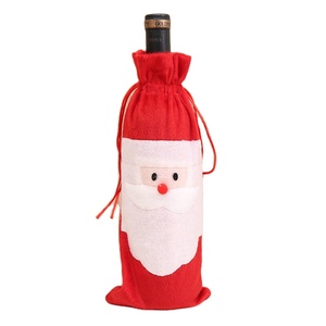 HB-2752 Housses de bouteilles de vin de Noël <span class=keywords><strong>pas</strong></span> chères, décorations de fête, sacs à vin rouges faits à la main - Product Image 6