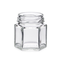 Bocaux à miel hexagonaux transparents bouteilles en verre de miel uniques ou bocaux en verre hexagonaux pour miel