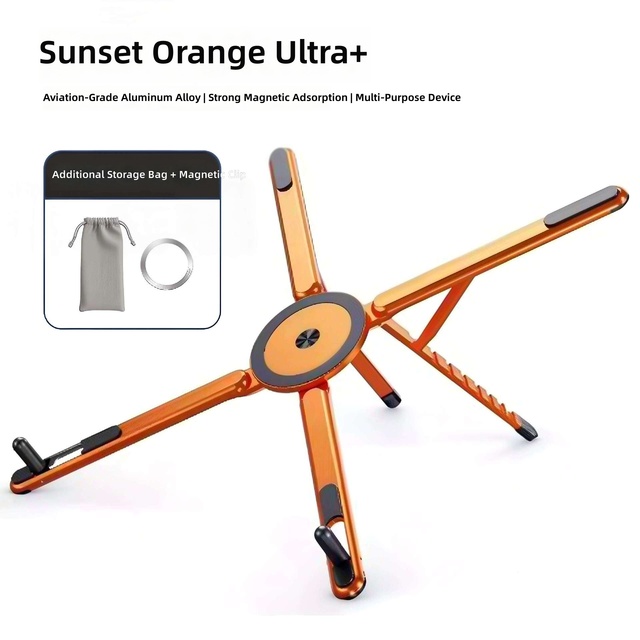 Portable Magnetic Phone Holder & Selfie Stick 3-in-1 Foldable Tripod Stand for iphone ipad Tablet Laptop Desktop Use