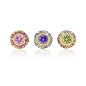 Colorful Gradient Round CZ <strong>Stud</strong> <strong>Earring</strong> 5A Cubic Zirconia Bling Women Fashion Pink <strong>Blue</strong> Purple Crystal Jewelry - Product Image 6