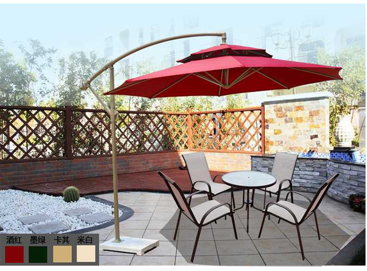 Parasol banane double en fer (2,7 m)
