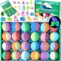 Coffret Cadeau de Boules de Bain Effervescentes Imprimées au Laser pour Enfants, 50g*24, Tablettes de Spa à Motifs, Bain Moussant Surprise, En Stock