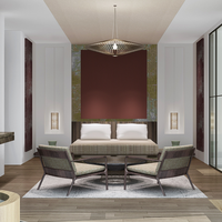 Conception de rénovation d'hôtel de luxe haut de gamme, complexe hôtelier de golf, architecture intérieure 5 étoiles, lieu d'accueil haut de gamme