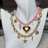 Mode Femmes Pendentif En Acier Inoxydable Chunky Charme Collier D'été Collier Femme Colier Ete