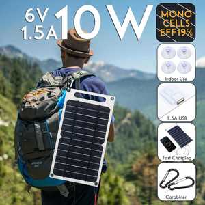 ALECTER Portable <b>USB</b> Semi-Flexible <b>Solar</b> Charging <b>Panel</b> 10W Monocrystalline High Efficiency IP65 Waterproof Security Camera Use - Product Image 5