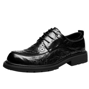Zapatos de cuero para hombre, elegantes y transpirables, para uso formal en el trabajo, ideales para ir al trabajo, duraderos y antideslizantes. - Product Image 5