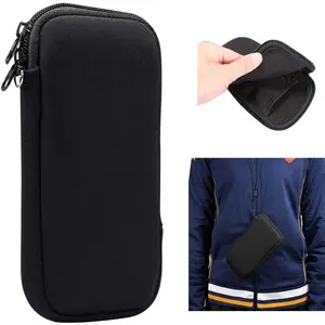 กระเป๋าใส่โทรศัพท์ยางเทียมสำหรับ iPhone Pro,XS,X,8,6,5.4นิ้วซองใส่มือถือแบบสากลพร้อมซิปสายคล้องคอ
