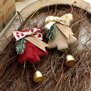 Xmas Hanging Ornaments Plush Christmas Tree Bell Merry Christmas Hanging Christmas Decorations For Tree