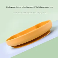 Assiette d'apprentissage et bol à ventouse en silicone de qualité alimentaire anti-chute pour bébé, motif ours mignon de dessin animé, vaisselle pour enfants