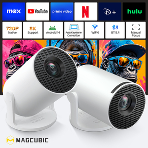 Proyector LCD HY300 Pro 720P, 290 ANSI, Corrección Trapezoidal Automática, WiFi 6, BT5.4, Decodificación 8K, Ultraligero, Android 14, Compatible con 3D - Product Image 1