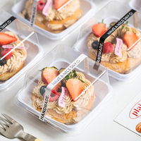 Vente en gros Plateau à gâteau pour sandwich Boîtes d'emballage alimentaire pour pâtisserie et salade Récipient à gâteau en plastique recyclable à emporter avec couvercles hauts