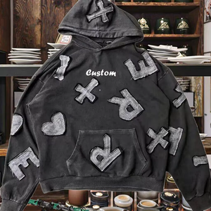 Cổ Điển Axit Rửa Đứng Áo Thun Hoodie Cho Nam Giới Nặng Thời Trang Đường Phố Logo Mùa Thu Rắn Màu Khối Rửa Sạch Dây Kéo-up Xl - Product Image 6