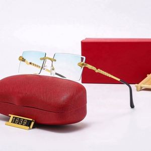 Gafas de Sol de Piloto sin Marco de Lujo, Estilo 2023, Protección UV400, Color Dorado, Unisex, de Diseñador, para Hombre y Mujer - Product Image 6