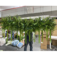 Décoration de fête, fausse plante, guirlande de feuilles suspendues artificielles, verdure, plafond, herbe artificielle, plantes suspendues, chemin de fleurs, mariage