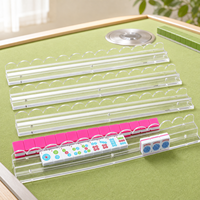 Supports de Mahjong Modernes en Acrylique Transparent, Lot de 4 Repose-Pièces Festonnés, Ensemble de Rangement Portable, Montage Facile