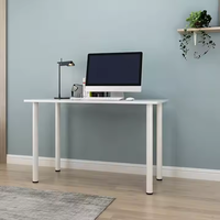 Bureau d'ordinateur moderne minimaliste en MDF blanc, mobilier de bureau à domicile, vente chaude