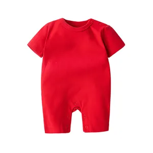 100% baumwolle einfarbig baby neugeborene säugling strampler kleinkind spring-suit einteiler