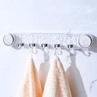Crochet mural rotatif à ventouse ondulée 5 crochets – Support mural réutilisable pour chemises de nuit et rangement d'objets divers