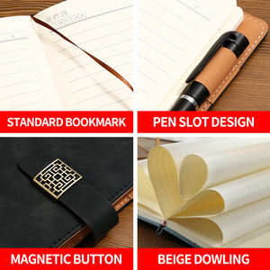 프로모션 선물 맞춤 색상 PU 가죽 노트북 세트 금속 펜 A5 노트북 일기 비즈니스 - Product Image 5