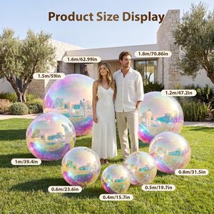 Ballon miroir gonflable irisé, sphère en PVC, décoration de mariage, fête de Noël, gros œuf brillant, boules décoratives - Product Image 5