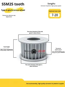 S5M Zamanlama Kasnağı SH-HTPA25S5M100 Dişli Senkron Kasnak Kayış Kasnağı 150 250-A-N-d8 20 Delikli Stokta S5M Kayış - Product Image 5