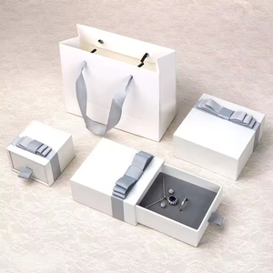 Custom Logo High End Luxury Paper Sliding Drawer Jewelry Packaging <b>Gift</b> <b>Box</b> for Ring Necklace <b>Earrings</b> Bracelet - Product Image 1