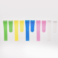 Bracelet de montre en silicone transparent à extrémités incurvées, respirant, imperméable, multicolores, 20 mm, tendance, Ditona pour hommes
