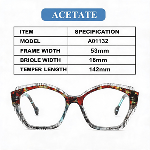 A01132 Montures de lunettes de luxe en acétate et fibre de carbone, robustes, texturées, œil-de-chat, unisexes, faites à la main - Product Image 3